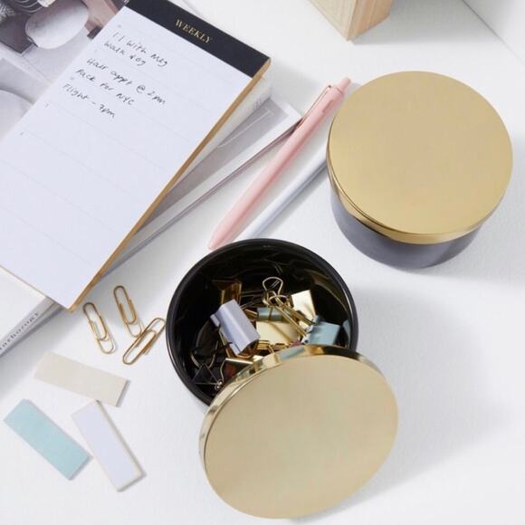 Z Gallerie Canisters Multi-Use Storage Duo Fabfitfun FFF Summer 2022 NEW Black - Picture 5 of 5